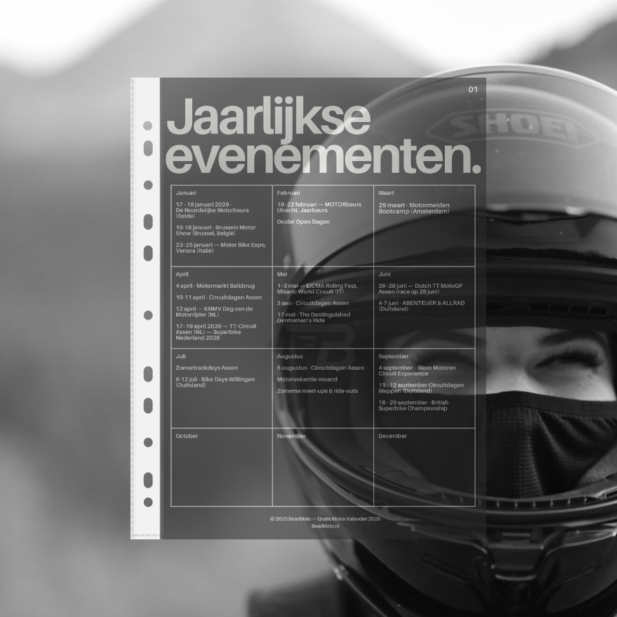 Gratis Motor Kalender 2026 – BearMoto