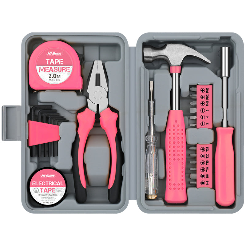 BearMoto™ Pink Motor Tool Set – Roze Gereedschap voor Vrouwen (24/39-delig)
